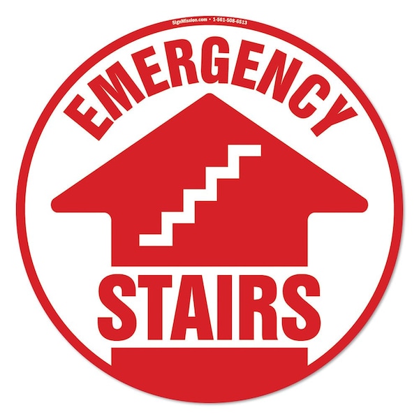 Emergency Stairs 16in Non-Slip Floor Marker, 12PK, 16 in L, 16 in H, FD-2-C-16-12PK-99945